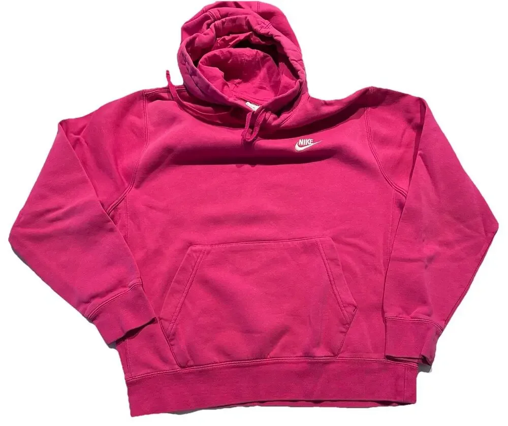 Nike Sportswear Womens Size Med Pink Fireberry Lightweight Hoodie Spring Easter
